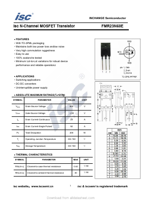 FMR23N60E Datasheet PDF Inchange Semiconductor