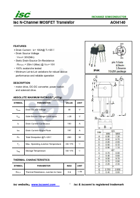 AOI4140 Datasheet PDF Inchange Semiconductor
