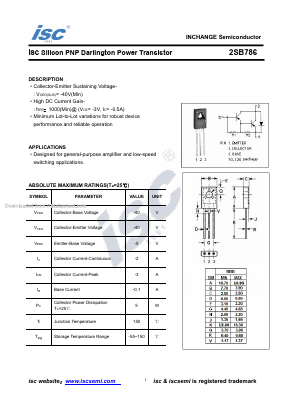 2SB786 Datasheet PDF Inchange Semiconductor