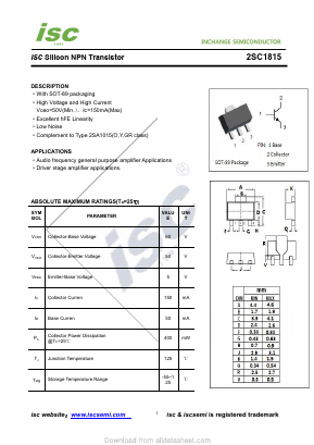 2SC1815GR Datasheet PDF Inchange Semiconductor