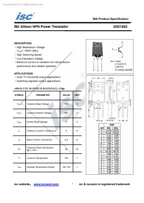 D1552 Datasheet PDF Inchange Semiconductor