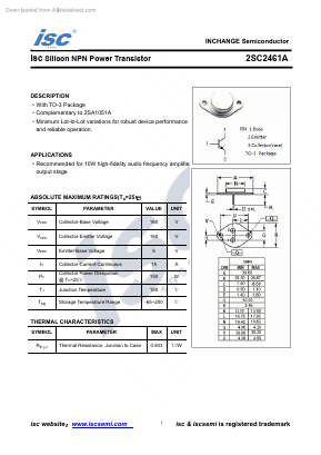 2SC2461A Datasheet PDF Inchange Semiconductor
