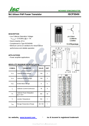 ISCP304N Datasheet PDF Inchange Semiconductor