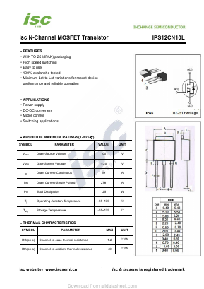 IPS12CN10L Datasheet PDF Inchange Semiconductor