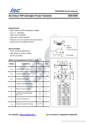 2SA1046 Datasheet PDF Inchange Semiconductor