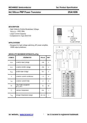 2SA1606 Datasheet PDF Inchange Semiconductor