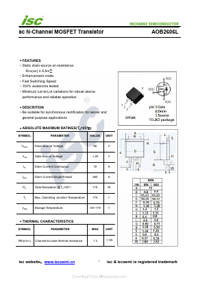 AOB2606L Datasheet PDF Inchange Semiconductor