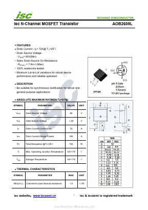 AOB2608L Datasheet PDF Inchange Semiconductor