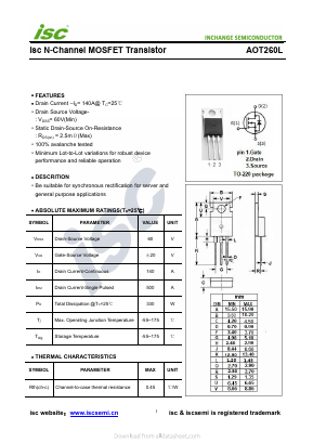 AOT260L Datasheet PDF Inchange Semiconductor