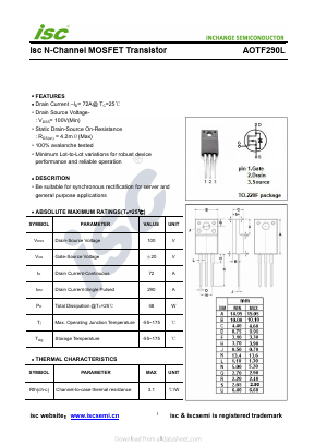 AOTF290L Datasheet PDF Inchange Semiconductor