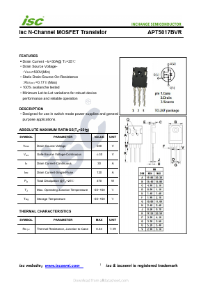 APT5017BVR Datasheet PDF Inchange Semiconductor