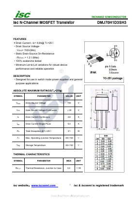 DMJ70H1D3SH3 Datasheet PDF Inchange Semiconductor