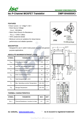 DMP10H400SK3 Datasheet PDF Inchange Semiconductor