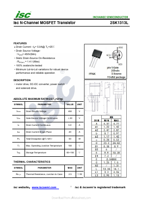 2SK1313L Datasheet PDF Inchange Semiconductor