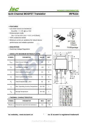 IRFR224 Datasheet PDF Inchange Semiconductor