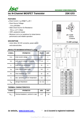 K1253 Datasheet PDF Inchange Semiconductor