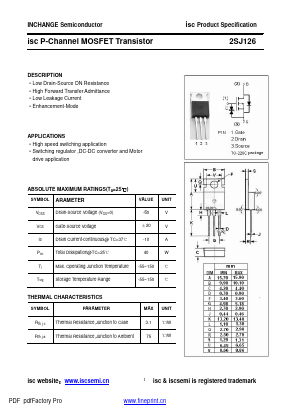 J126 Datasheet PDF Inchange Semiconductor