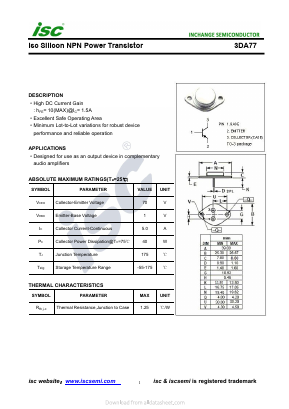 3DA77 Datasheet PDF Inchange Semiconductor