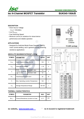 BUK545-100A Datasheet PDF Inchange Semiconductor