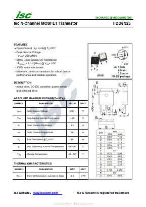 FDD6N25 Datasheet PDF Inchange Semiconductor