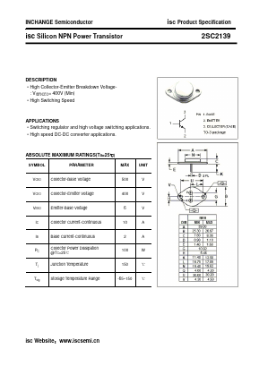 2SC2139 Datasheet PDF Inchange Semiconductor