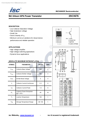 2SC3676 Datasheet PDF Inchange Semiconductor