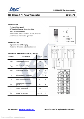C4478 Datasheet PDF Inchange Semiconductor