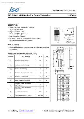D459 Datasheet PDF Inchange Semiconductor