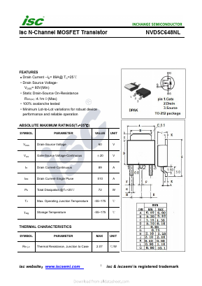 NVD5C648NL Datasheet PDF Inchange Semiconductor