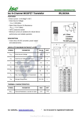 IRLS630A Datasheet PDF Inchange Semiconductor