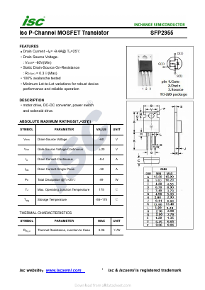 SFP2955 Datasheet PDF Inchange Semiconductor