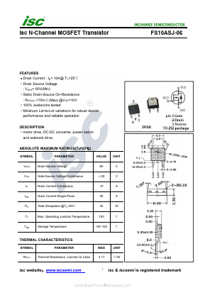 FS10ASJ-06 Datasheet PDF Inchange Semiconductor