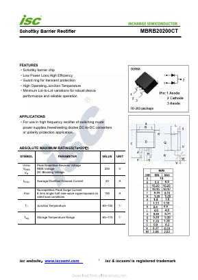 MBRB20200CT Datasheet PDF Inchange Semiconductor