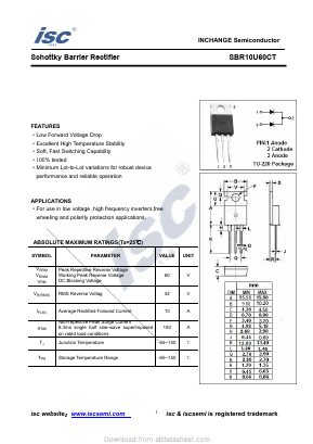 SBR10U60CT Datasheet PDF Inchange Semiconductor