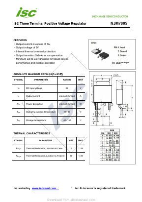 NJM7805 Datasheet PDF Inchange Semiconductor