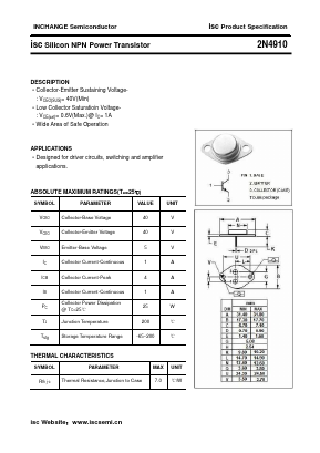 2N4910 Datasheet PDF Inchange Semiconductor
