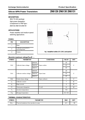 2N6129 Datasheet PDF Inchange Semiconductor