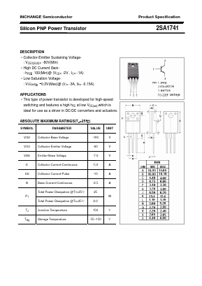 2SA1741 Datasheet PDF Inchange Semiconductor
