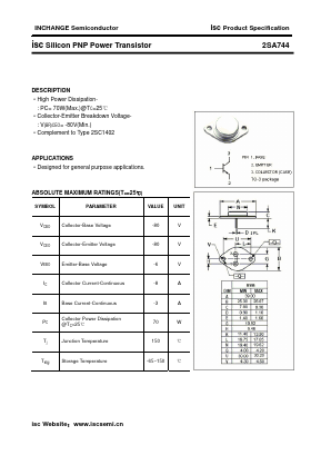 2SA744 Datasheet PDF Inchange Semiconductor