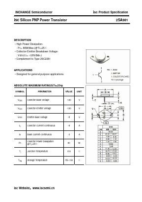 2SA981 Datasheet PDF Inchange Semiconductor
