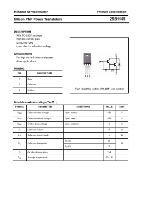 B1145 Datasheet PDF Inchange Semiconductor