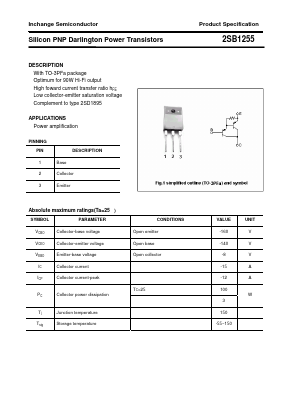 2SB1255P Datasheet PDF Inchange Semiconductor