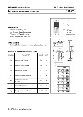 B855 Datasheet PDF Inchange Semiconductor