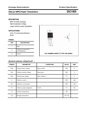 2SC1905 Datasheet PDF Inchange Semiconductor