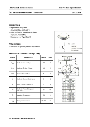 2SC2260 Datasheet PDF Inchange Semiconductor