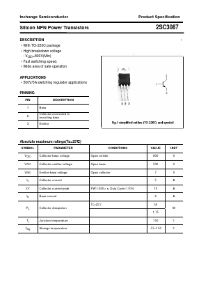 2SC3087 Datasheet PDF Inchange Semiconductor