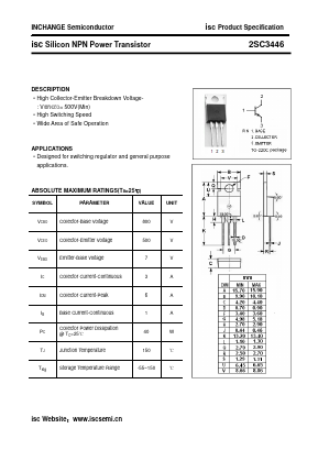 2SC3446 Datasheet PDF Inchange Semiconductor
