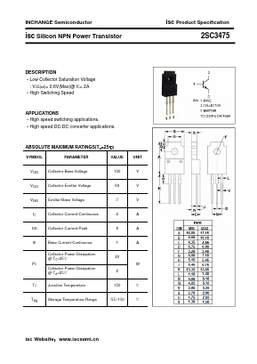 C3475 Datasheet PDF Inchange Semiconductor