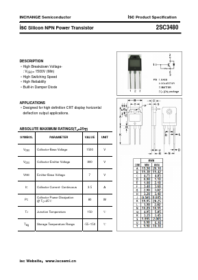 C3480 Datasheet PDF Inchange Semiconductor