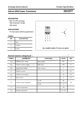 C3577 Datasheet PDF Inchange Semiconductor